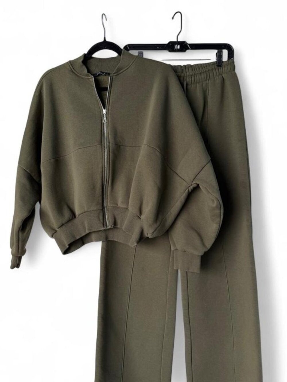 Matching Olive Green Bomber Jacket Sweatsuit